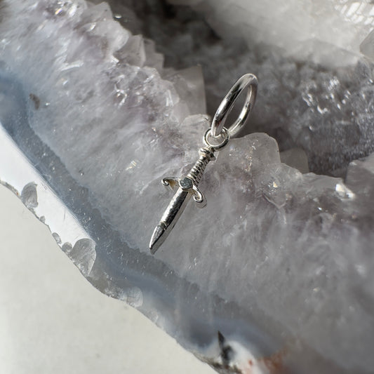 Mini Dagger Charm | Sterling Silver
