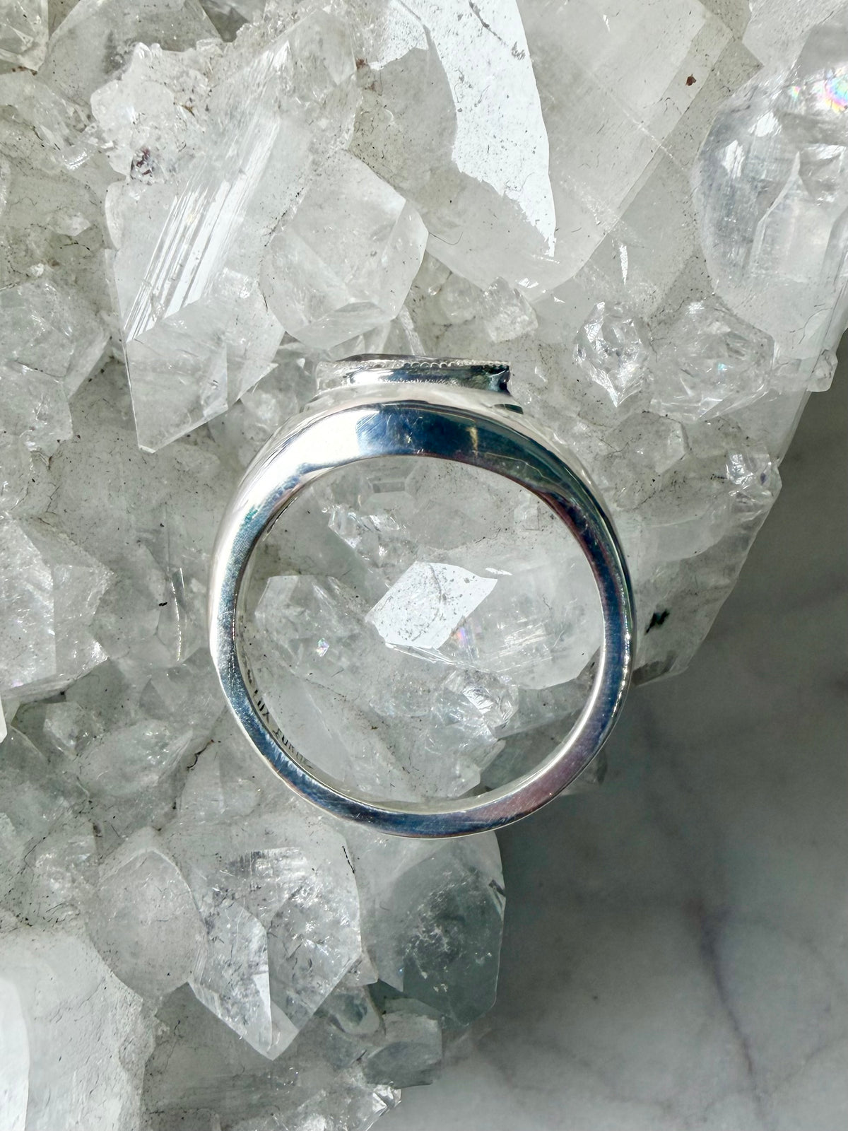 Grey Spinel Marquise Signet Ring | Sterling Silver