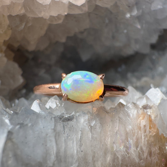 Opal Ring in 14k Rose Gold