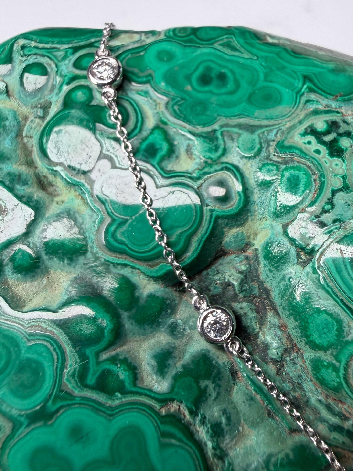 Diamond Station Bracelet | 14k White Gold