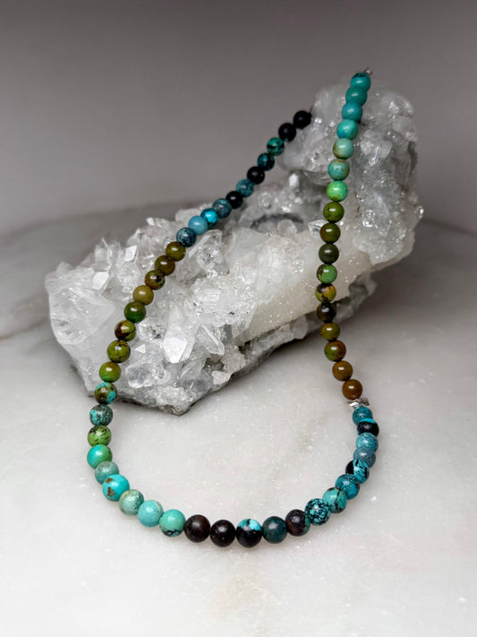 Turquoise Ombre Necklace | Sterling Silver