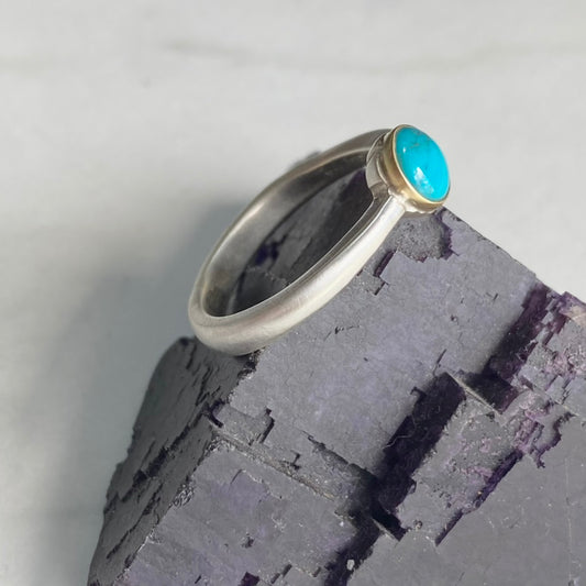 Turquoise Ring with 18k Gold