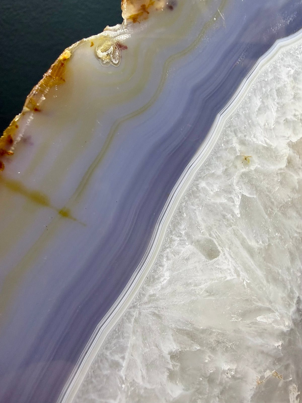 Agate Slice with Calcite | Cabinet Sized Mineral Specimen from Brazil