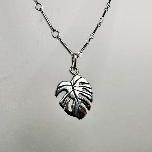 Monstera Leaf Charm | Sterling Silver