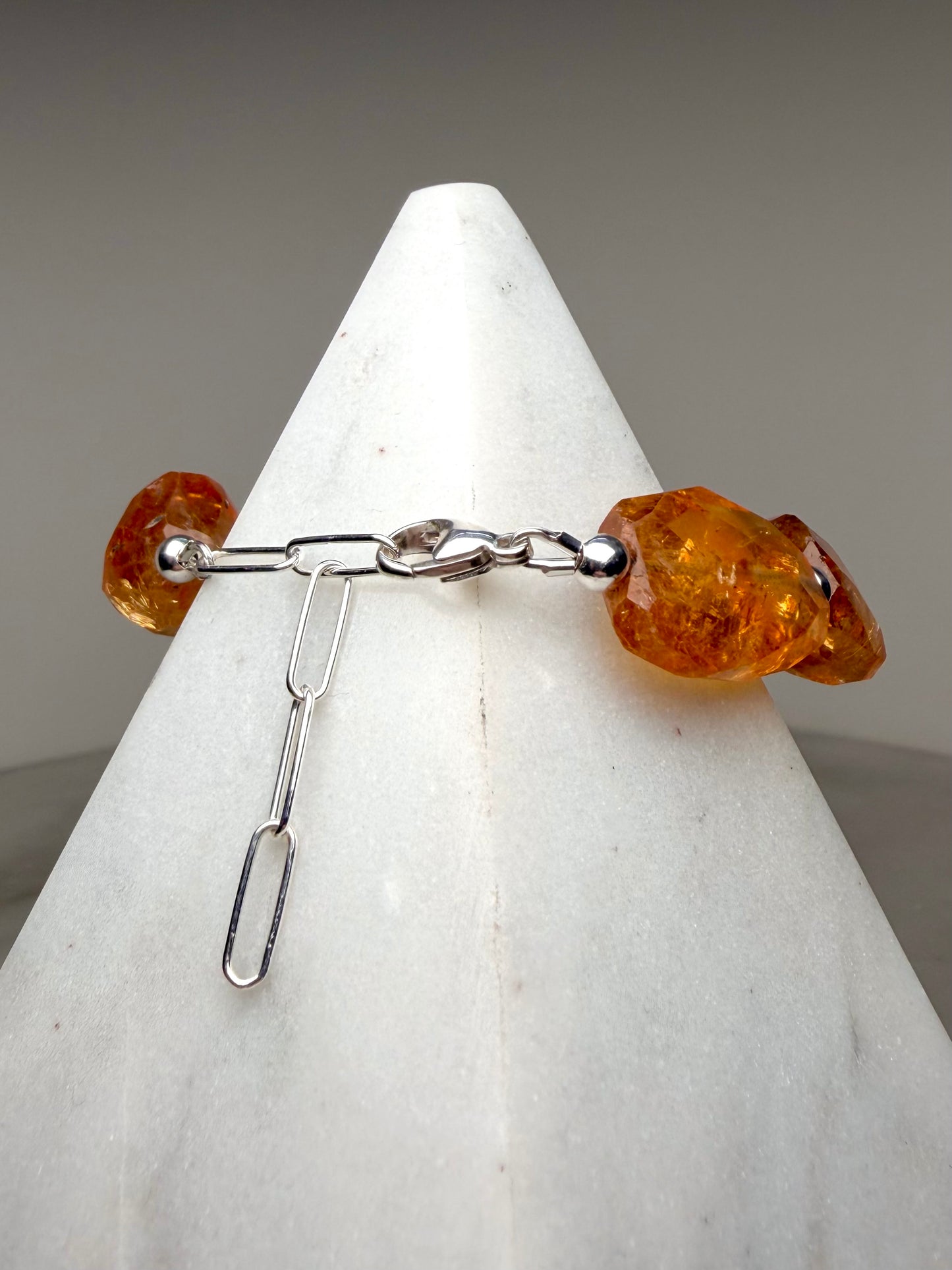 Chunky Citrine Bracelet | Sterling Silver