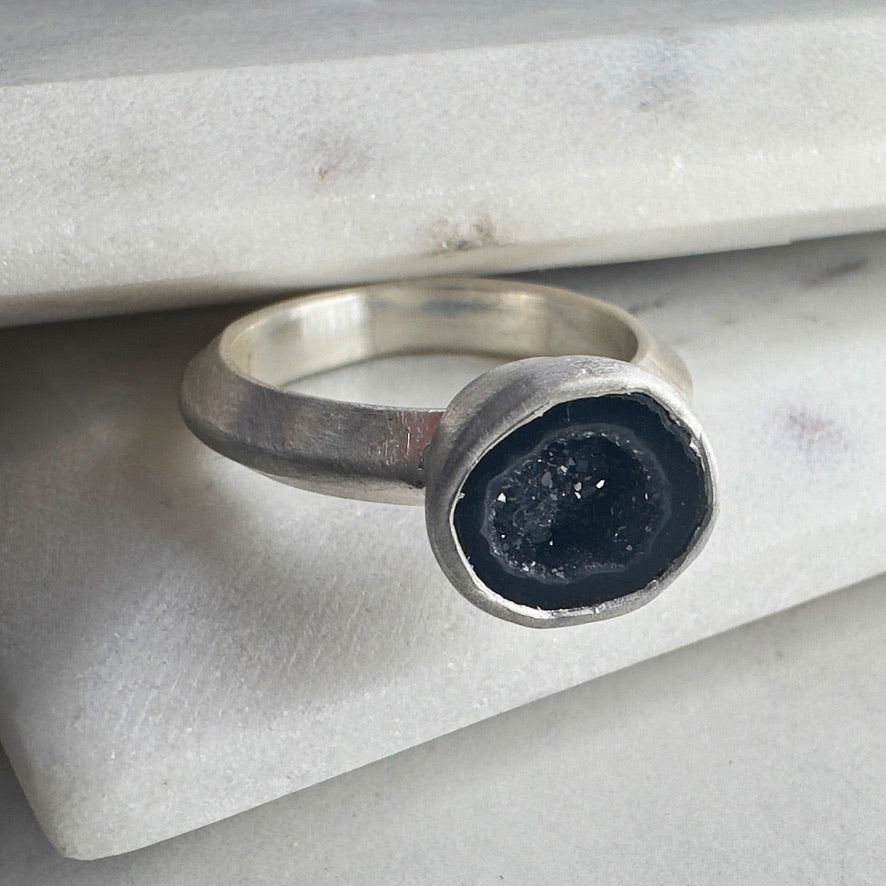 Black Geode Ring