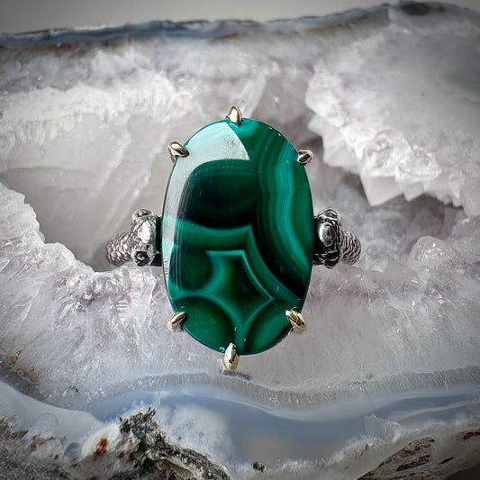 Malachite Snake Bite Ring