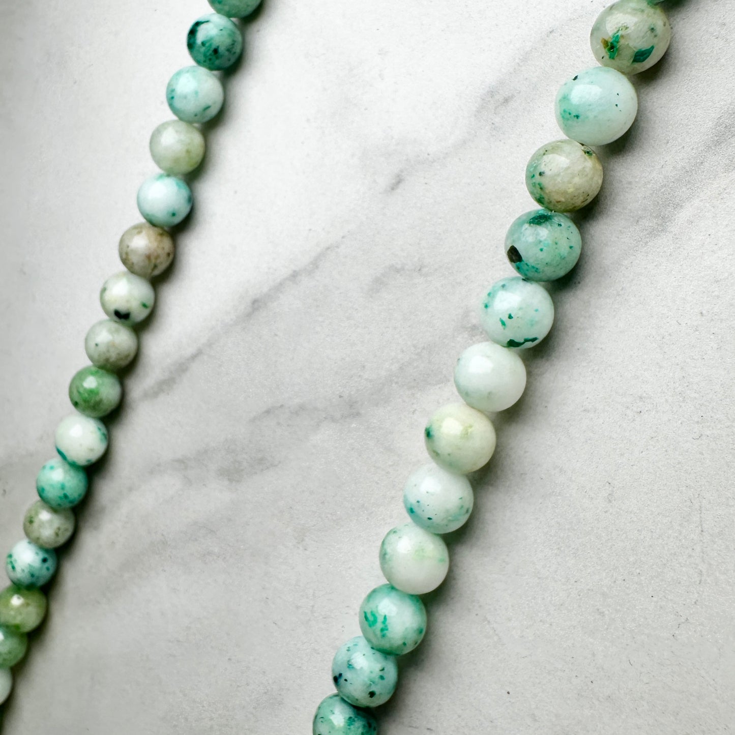 Sky Mountain Jade Beaded Necklace | Sterling Silver