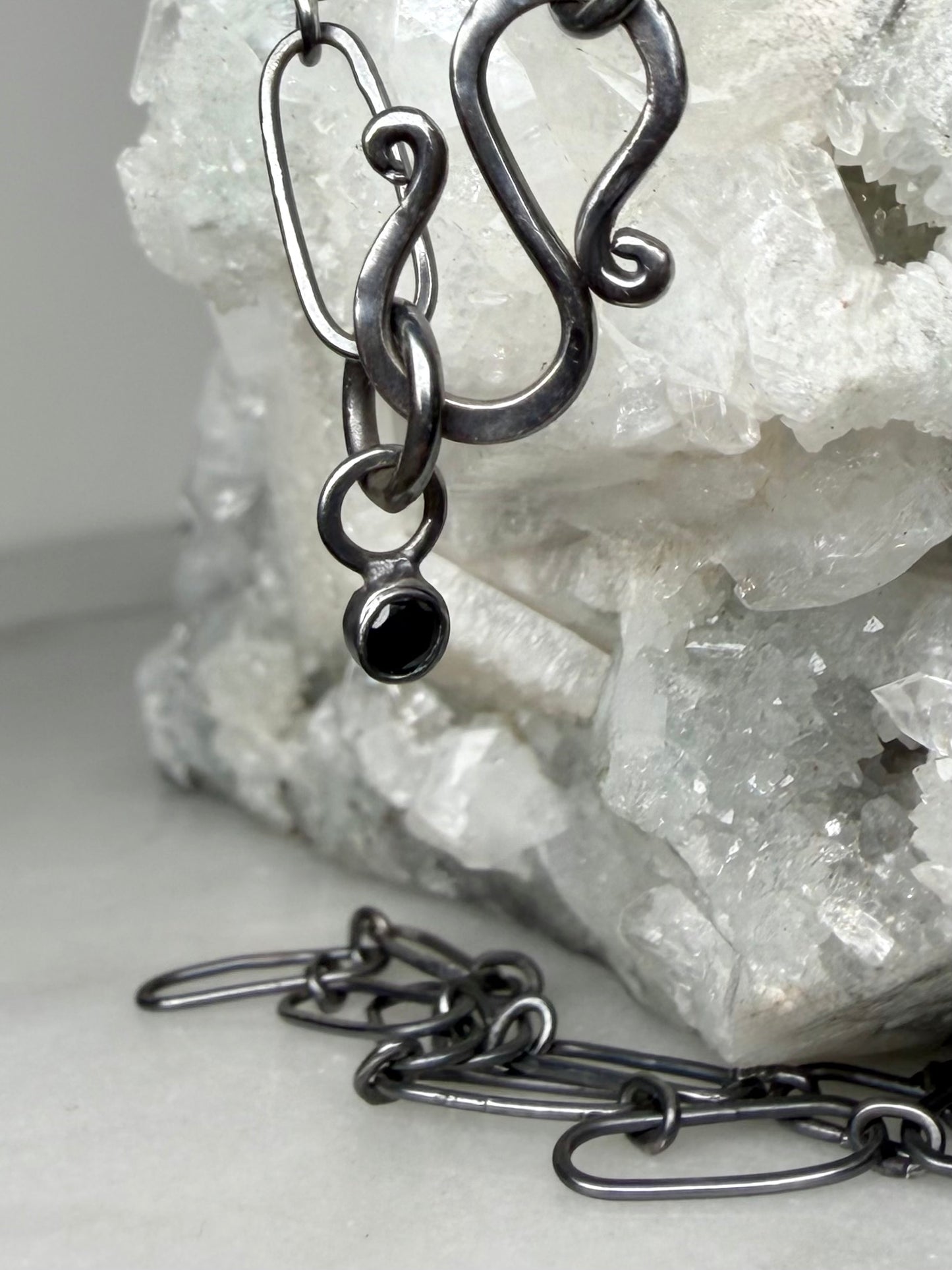 Blackened Paperclip Chain | Sterling Silver