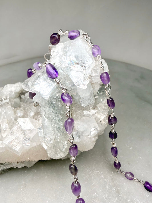 Coiled Amethyst Necklace | Sterling Silver