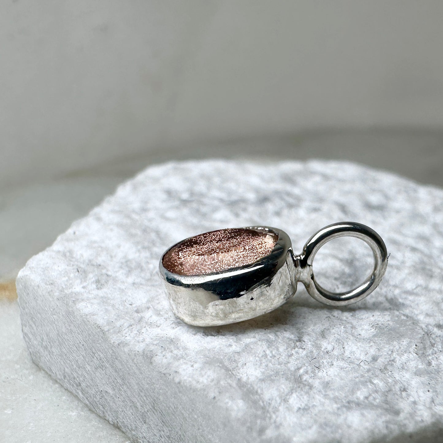Oregon Sunstone Charm Pendant | Sterling Silver