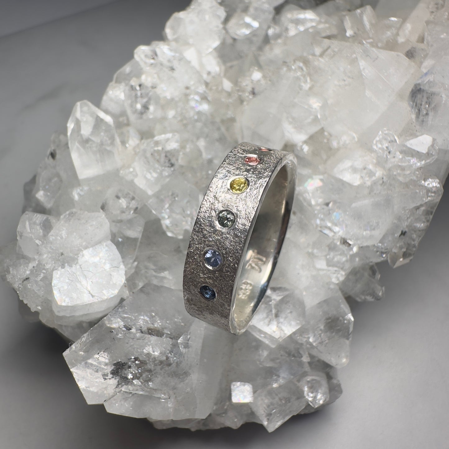 Rainbow Sapphire Granite Band