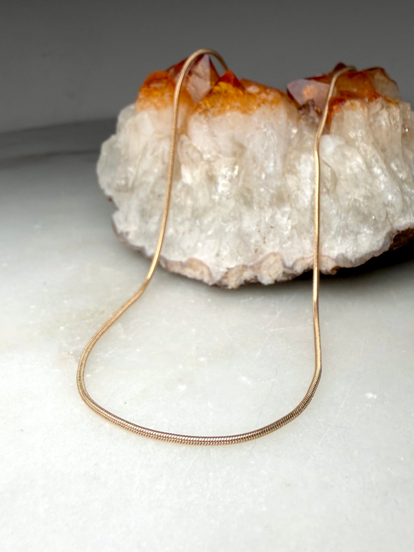 Elegant Snake Chain | 1mm Wide| 14k Yellow Gold