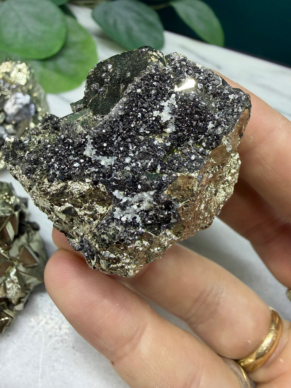 Pyrite with Sphalerite Crystal Clusters | Mineral Specimen form Peru