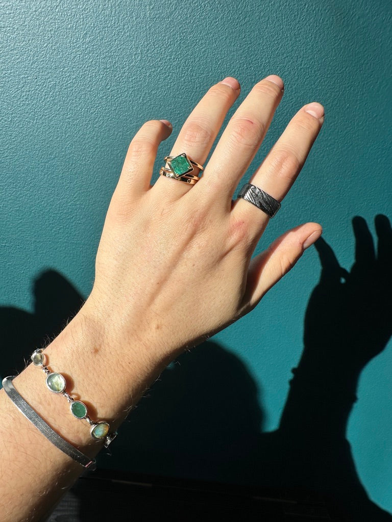 Emerald Double Band Ring