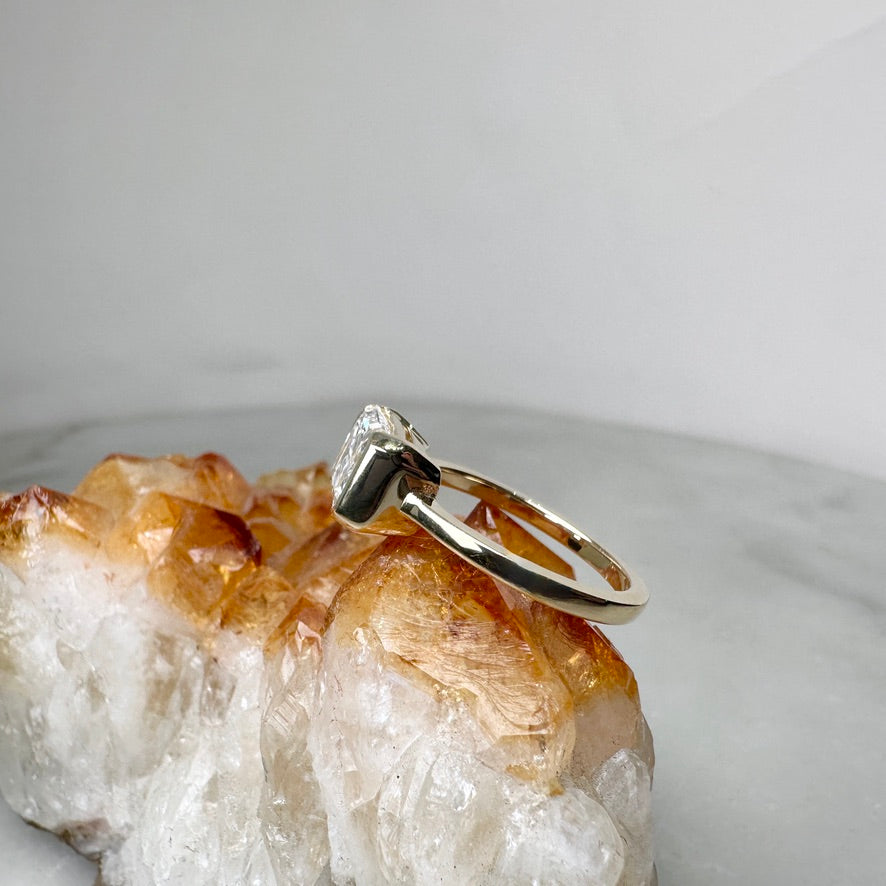 East West Radiant Diamond Ring | 14k Yellow Gold