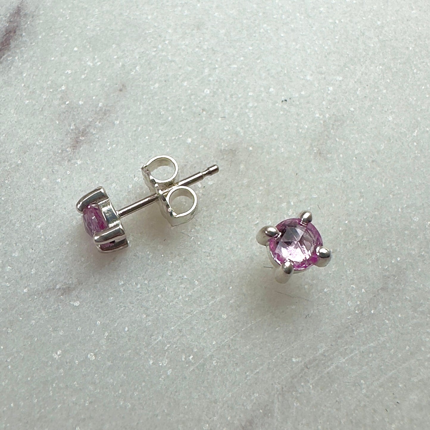 Gemstone Stud Earrings: 4 Prong Settings