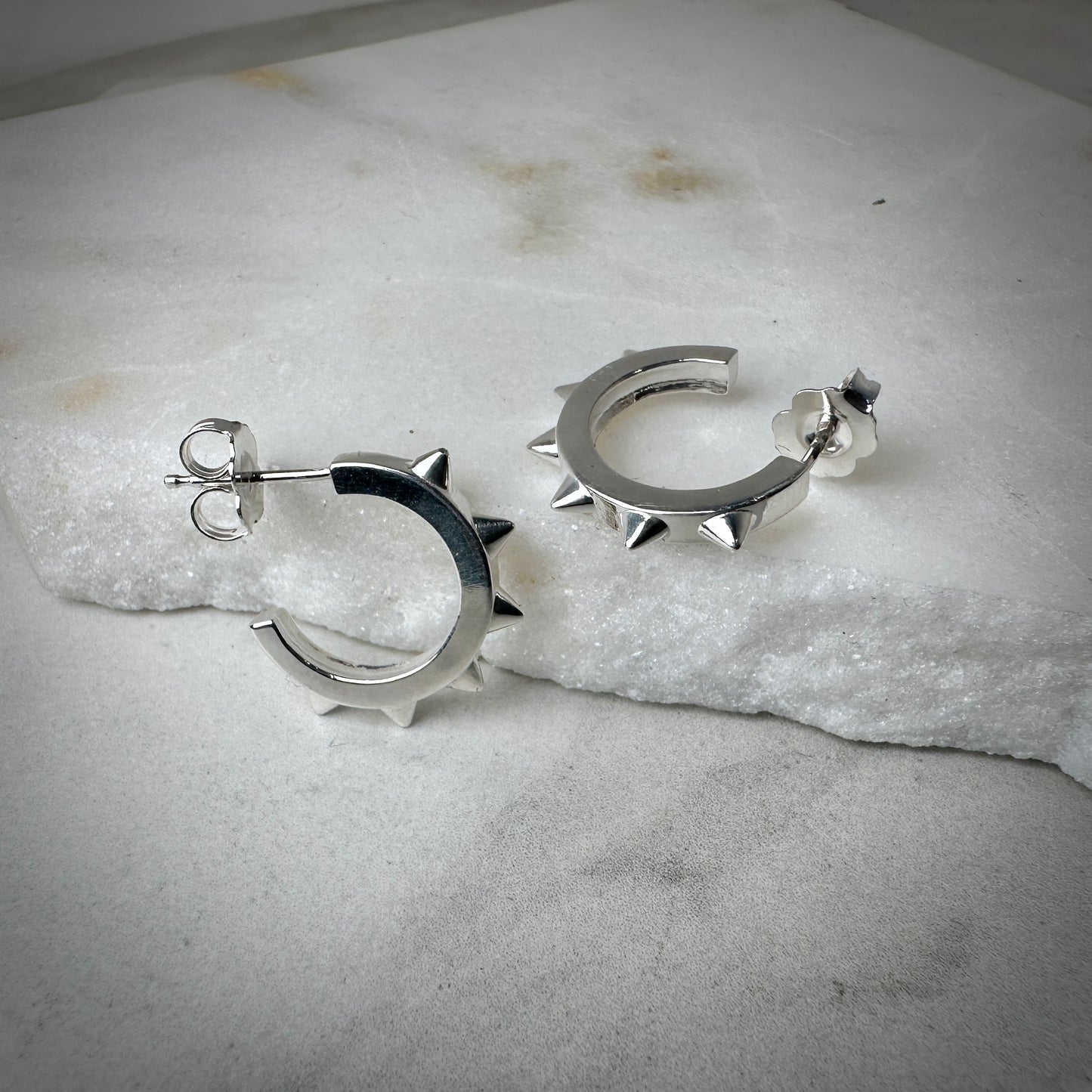 Spiky Hoop Earrings | Sterling Silver