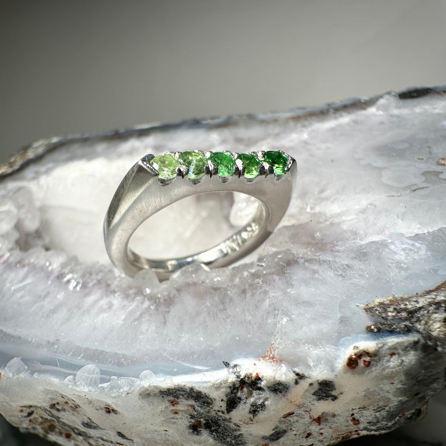 Tsavorite Garnet Ombre Signet Ring