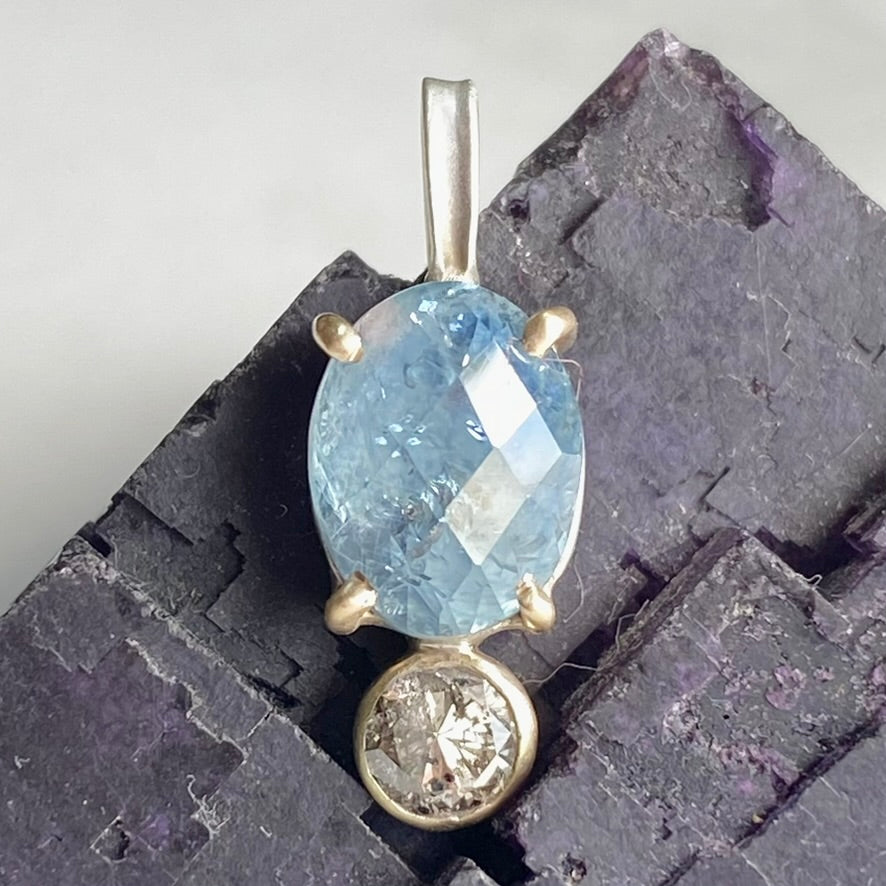 Montana Sapphire & Diamond Duo Pendant