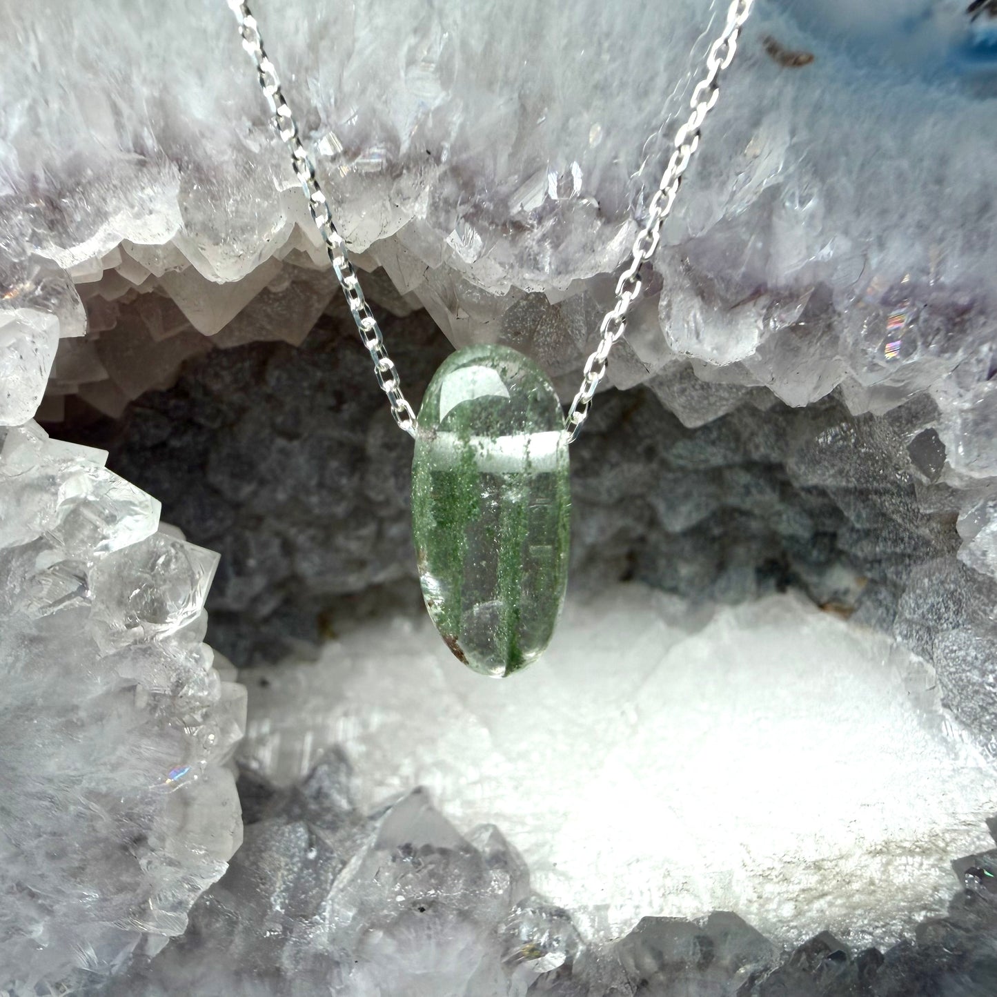 Garden Quartz Floating Necklace | Sterling Silver