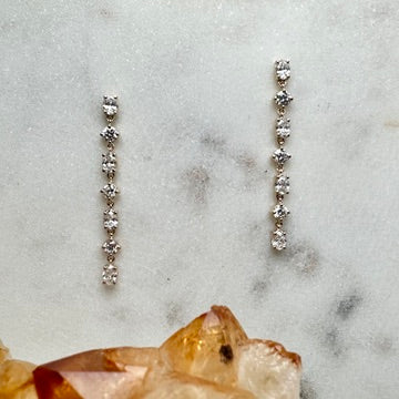 Diamond Dew Drop Earrings | 14k Yellow Gold