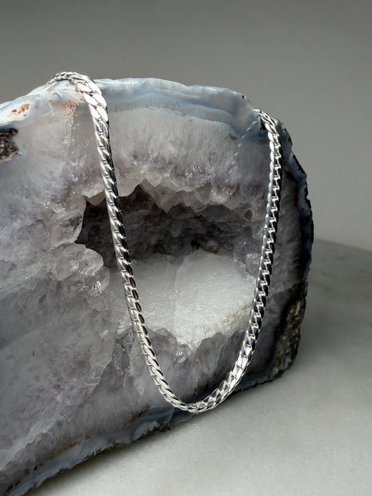 Beveled Curb Chain | 2.9mm Wide | Sterling Silver