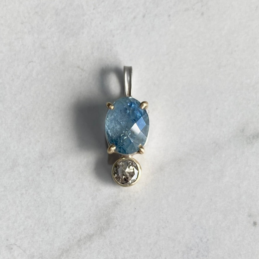 Montana Sapphire & Diamond Duo Pendant