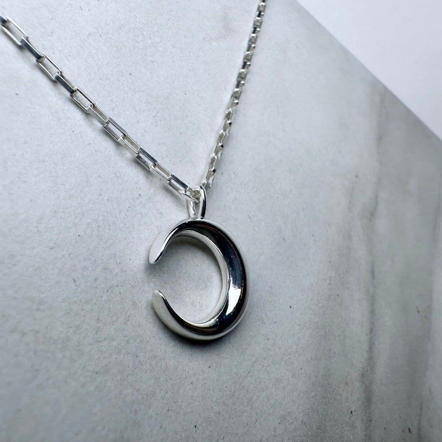 Crescent Moon Charm | Sterling Silver