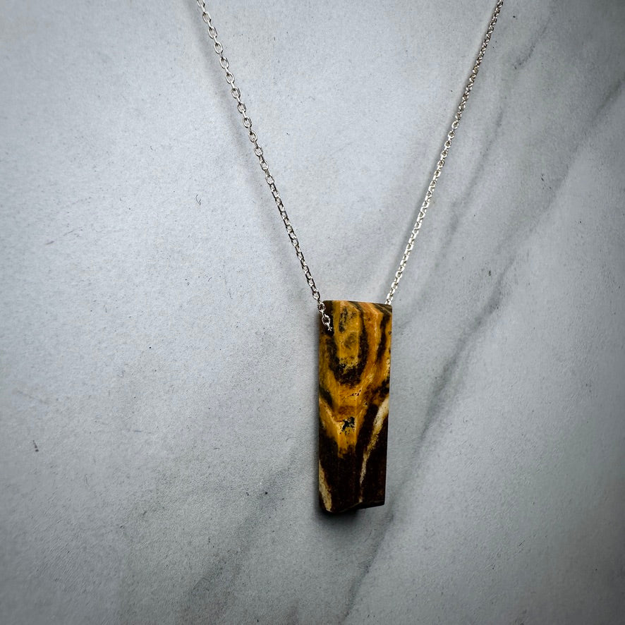 Marbled Jasper Floating Necklace | Sterling Silver