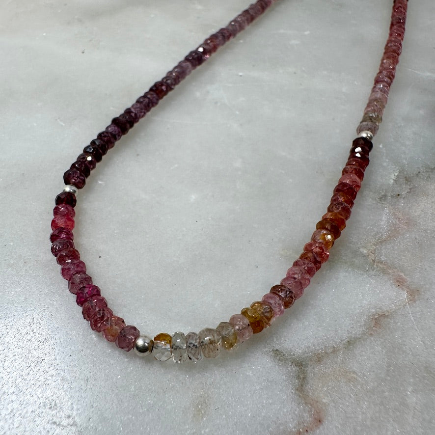 Spinel Necklace with Paperclip Chain