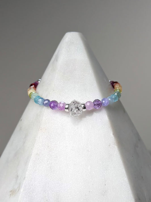Rainbow Gemstone Bracelet | Sterling Silver