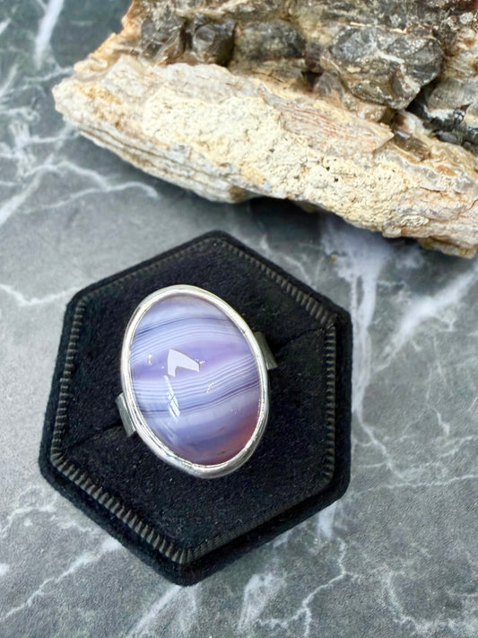 Purple Chalcedony Ring | Sterling Silver