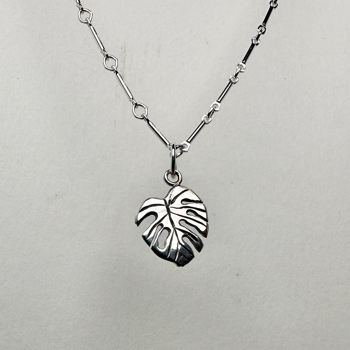 Monstera Leaf Charm | Sterling Silver
