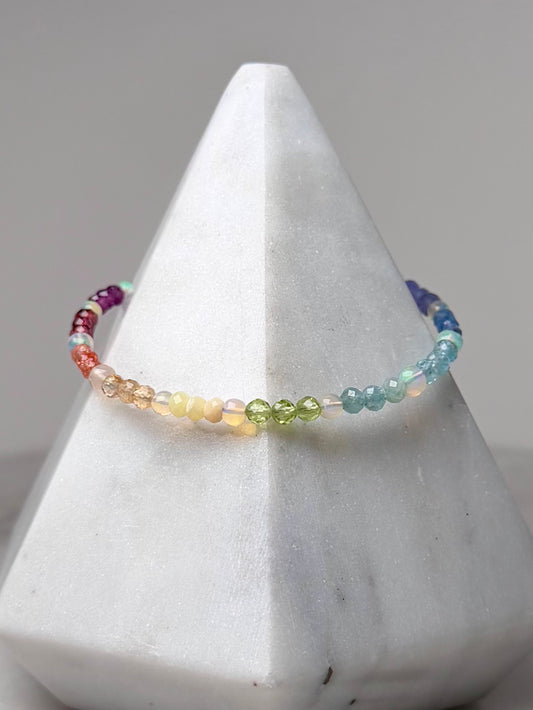 Opal & Rainbow Gemstone Bracelet | Sterling Silver