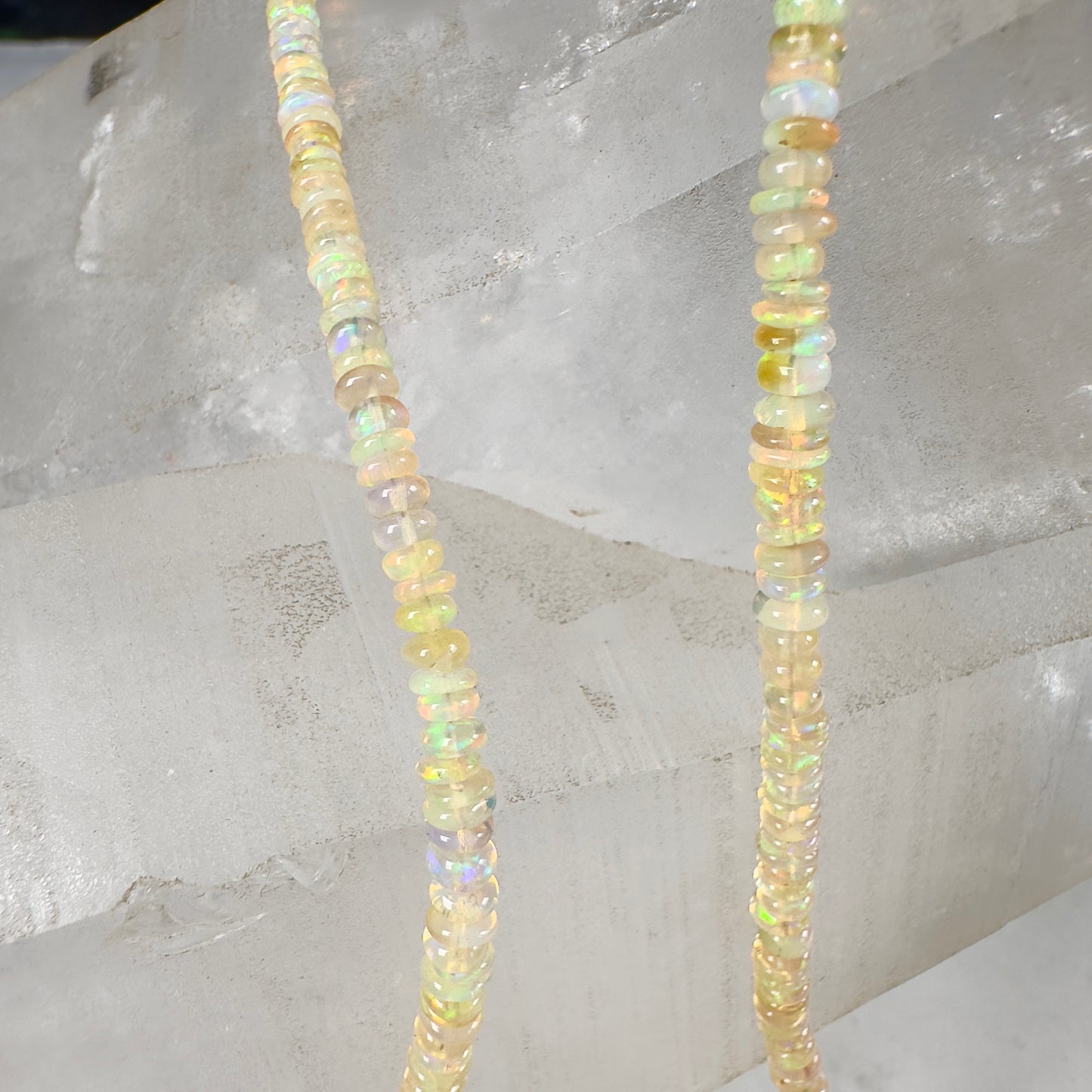 Golden Opal Beaded Necklace