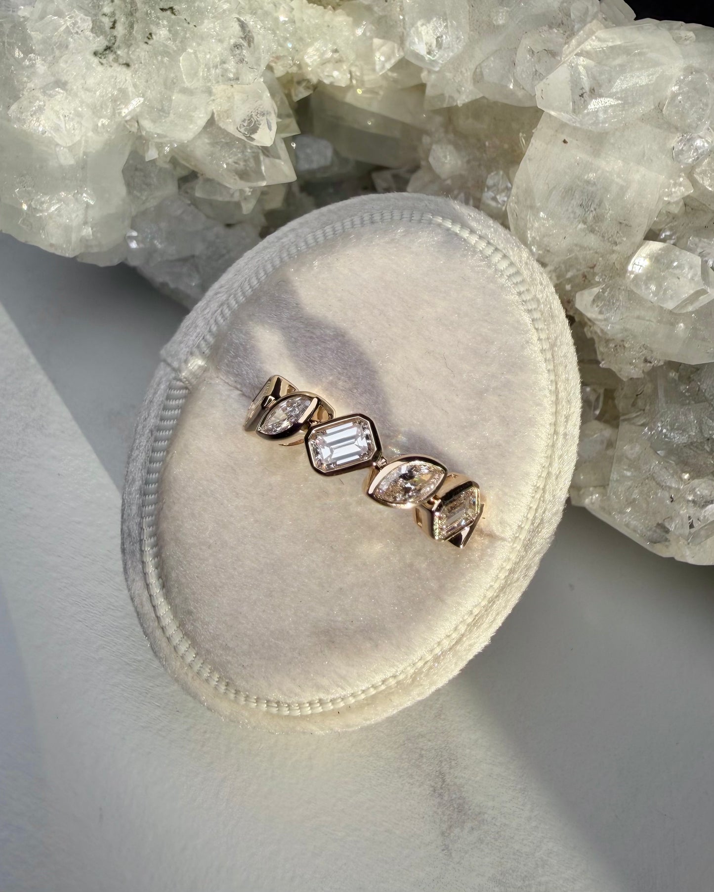 Radiant & Marquise Diamond Ring | 14k Yellow Gold