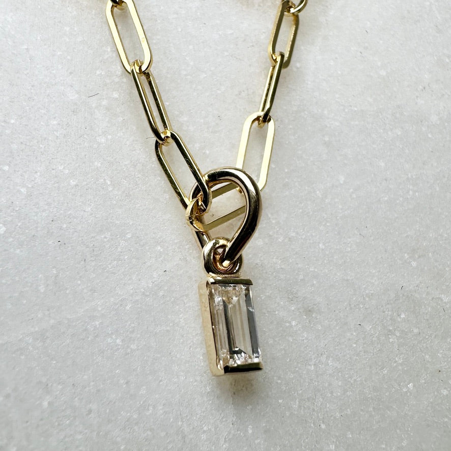 Lab Grown Diamond Dangle Charm | 14k Yellow Gold