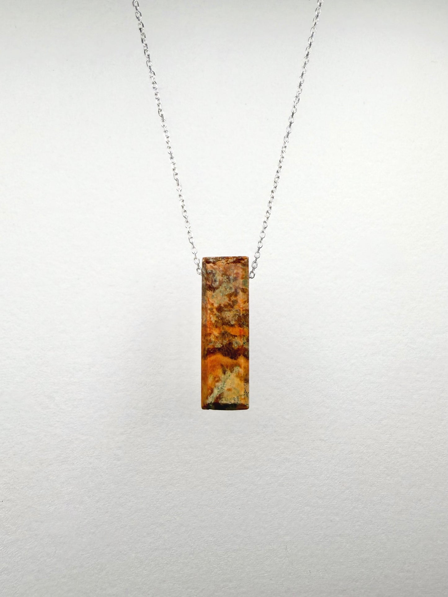 Marbled Jasper Floating Necklace | Sterling Silver