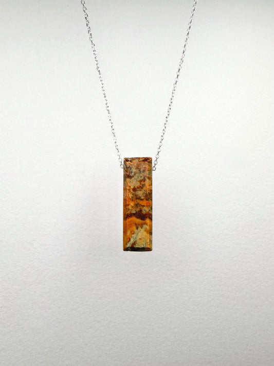 Marbled Jasper Floating Necklace | Sterling Silver