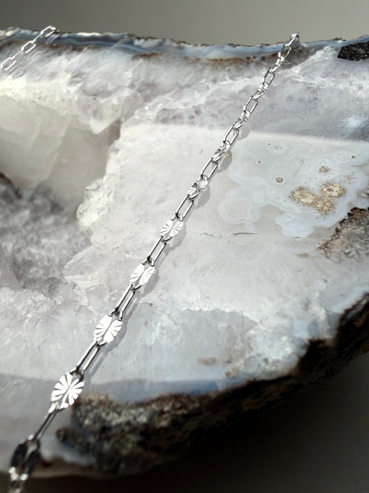 Starburst Paperclip Chain | 2.5mm Wide | Sterling Silver