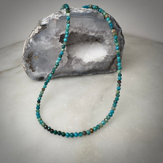 Faceted Turquoise Beaded Necklace