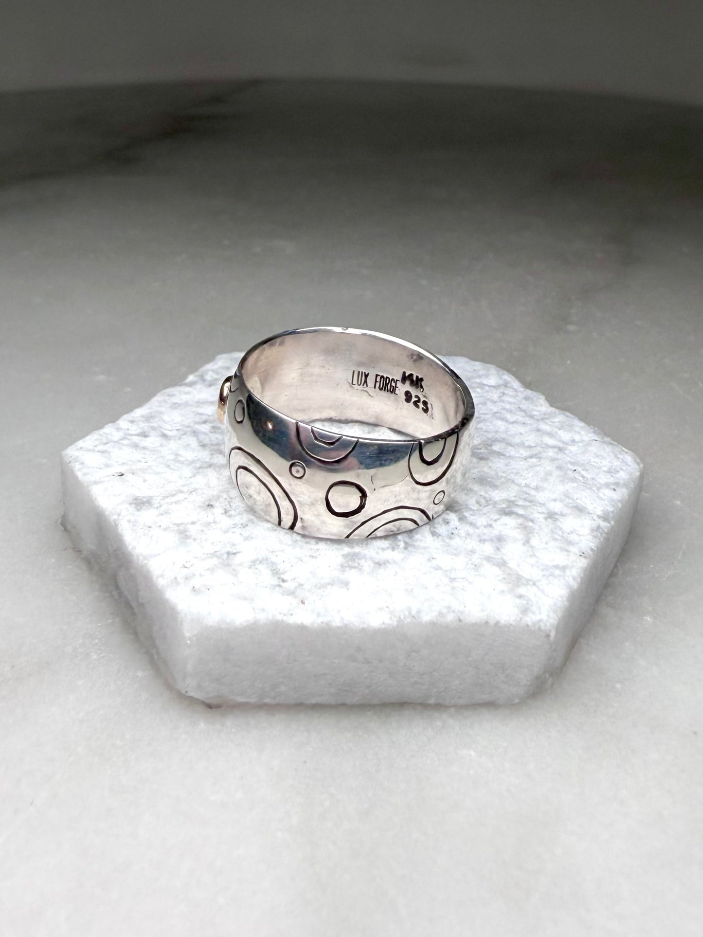 Columbian Emerald Bubble Ring | 14k Yellow Gold & Silver
