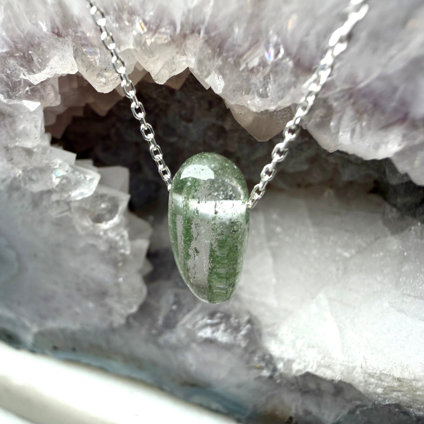 Garden Quartz Floating Necklace | Sterling Silver