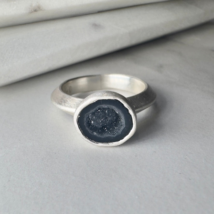 Black Geode Ring