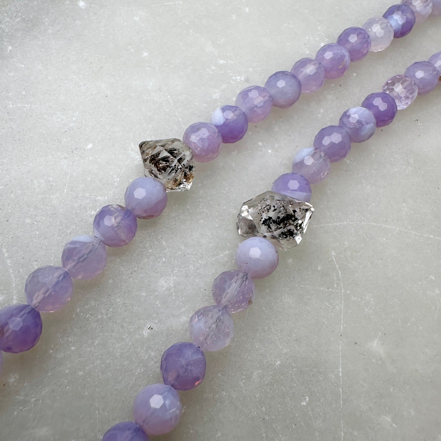 Purple Chalcedony & Quartz Necklace | Sterling Silver