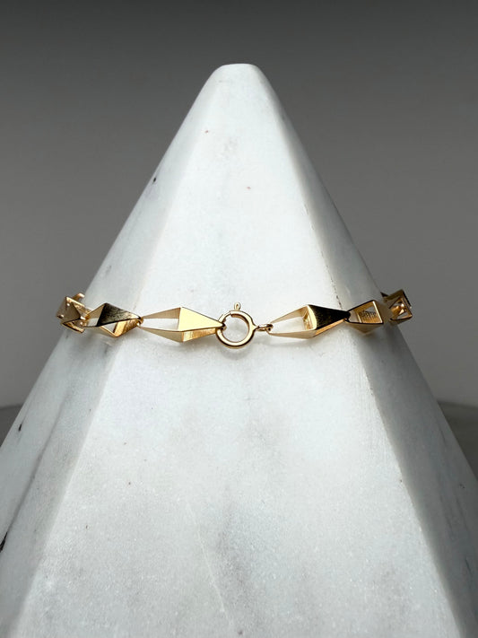Geometric Chain Bracelet | 1.7mm Wide | 14k Yellow Gold