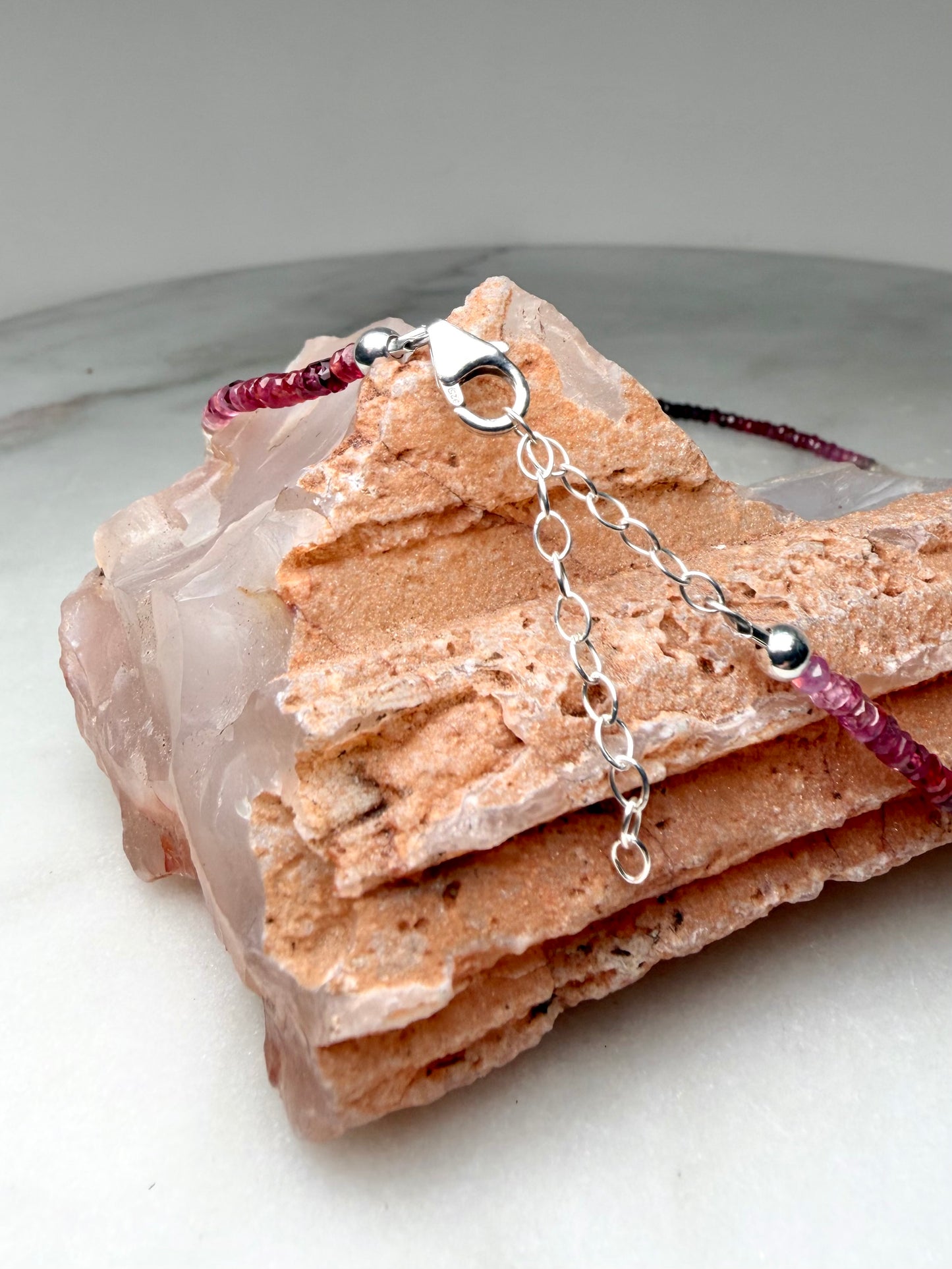 Ruby Ombre Strand Necklace | Sterling Silver