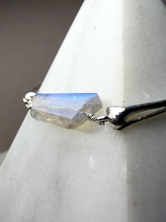 Blue Labradorite Bones Bracelet | Sterling Silver