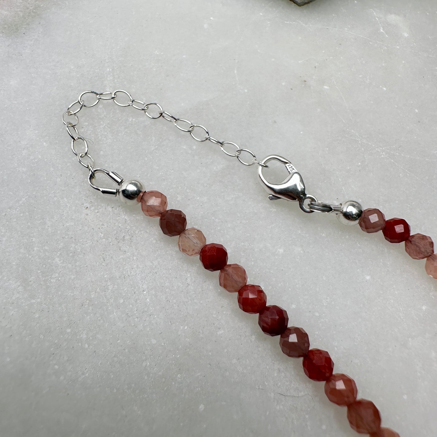 Faceted Andesine Beaded Necklace | Sterling Silver